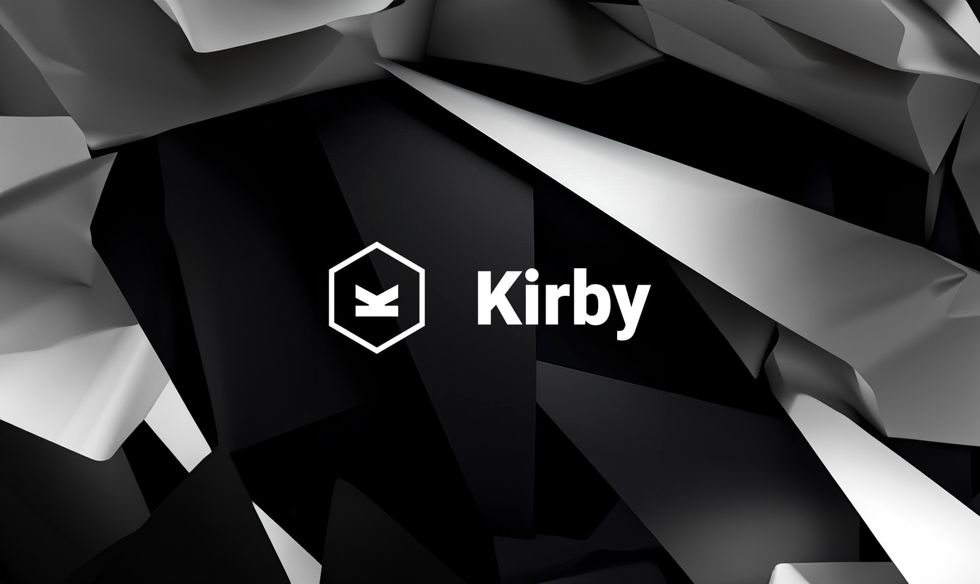 Kirby Logo mit schwarzem Hintergrund